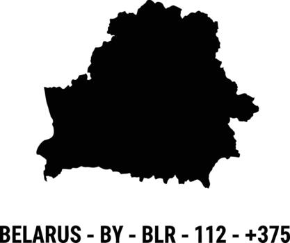 Map of belarus with country code and dialing code details vector