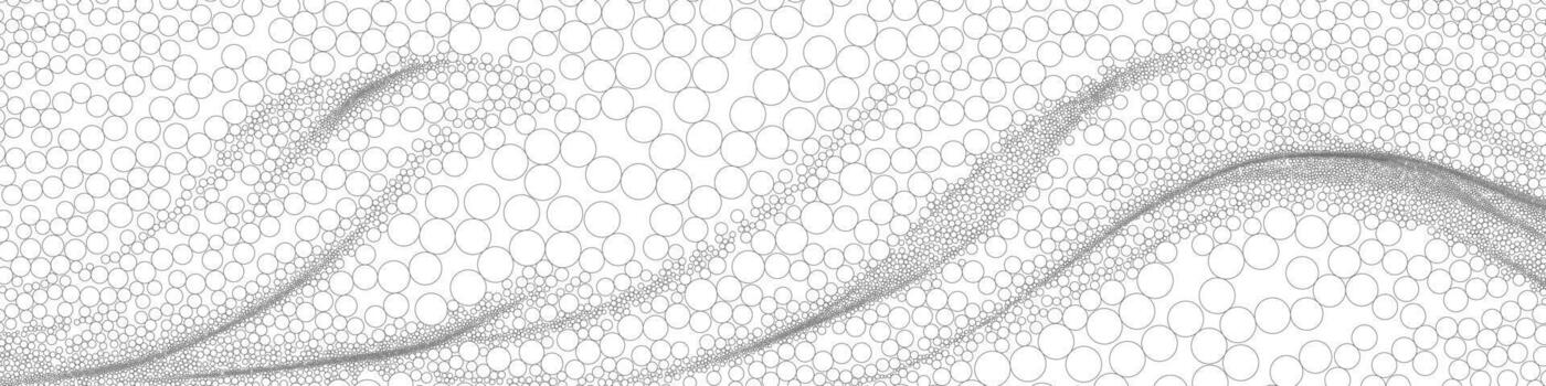 Abstract wave on white background. Wave drawing of lines. Background of circles. vector