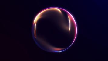 minimo multicolore liquido pendenza sfera dolcemente raggiante nel buio spazio. astratto futuristico energia globo con liscio elegante movimento. senza soluzione di continuità 4k 60fps ciclo continuo per moderno design. video