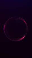 verticale neon rosso pendenza energia sfera apparendo e disperdendo in buio spazio. futuristico astratto plasma globo intro animazione nel 4k 60fps senza soluzione di continuità ciclo continuo per Tech immagini e digitale introduzioni. video