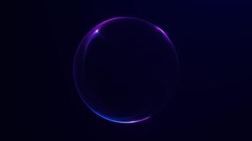 Neon purple gradient energy sphere appearing and dissolving into darkness. Abstract futuristic intro orb with smooth dispersing motion. Seamless 4K 60fps loop animation. video
