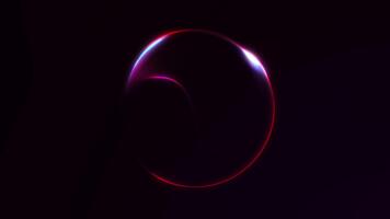 mínimo brillante líquido esfera con suave rojo y púrpura degradado ligero en oscuro antecedentes. futurista resumen energía orbe con elegante movimiento. sin costura 4k 60 fps lazo para moderno efectos visuales video