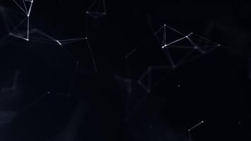 vit data förbindelse rader och prickar rör på sig genom mörk Plats, formning trogen digital nätverk. sömlös slinga 4k animering för teknologi bakgrunder, ai bilder, data strömma och abstrakt gränssnitt video