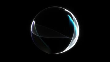 minimal lysande klot med mjuk blå och vit lutning reflektioner formning rena trogen abstrakt rörelse. sömlös 4k 60 fps slinga. video