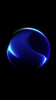 suave brilhando azul digital esfera com suave néon gradiente reflexões criando limpar \ limpo futurista abstrato movimento. desatado 4k 60fps laço. video