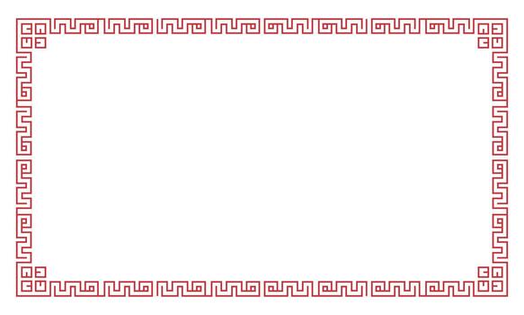Red Greek Key Border Pattern. Traditional Meander Design Outline. Decorative Frame For Invitations, Certificates, And Art Projects. Editable Stroke. Isolated Illustration vector