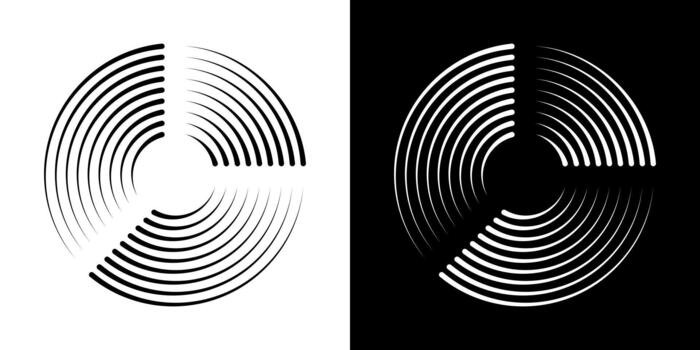 circular concéntrico líneas icono colocar. resumen geométrico modelo y velocidad líneas circulo marcos.. dinámica movimiento y rotación efecto símbolo recopilación. aislado ilustración vector