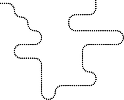 Dotted line builds maze routes combining zigzag motion and squared waves. vector
