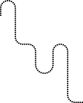 Dotted line draws a labyrinth structure through an extended continuous path. vector