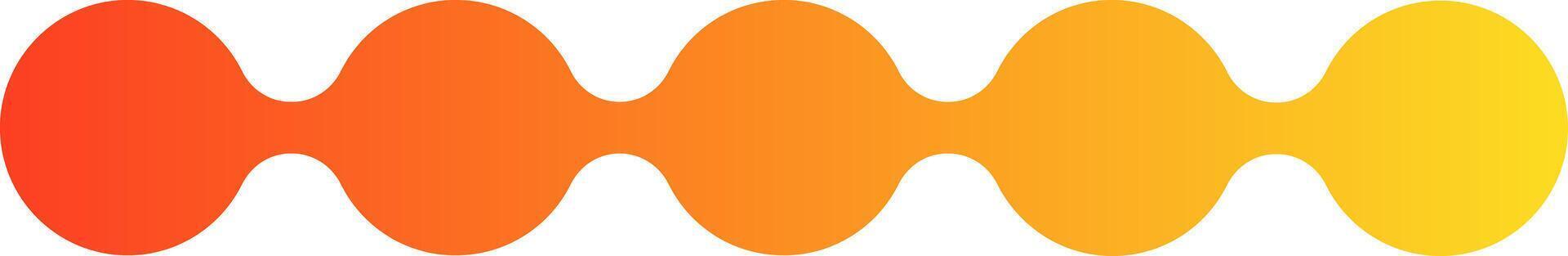 Four small gradient circles aligned in a horizontal modular geometric row. vector