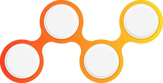 racimo de interconectado círculos arreglado en un triangular modelo con degradado contornos, formando un modular geométrico elemento para diagrama y infografía composición. vector