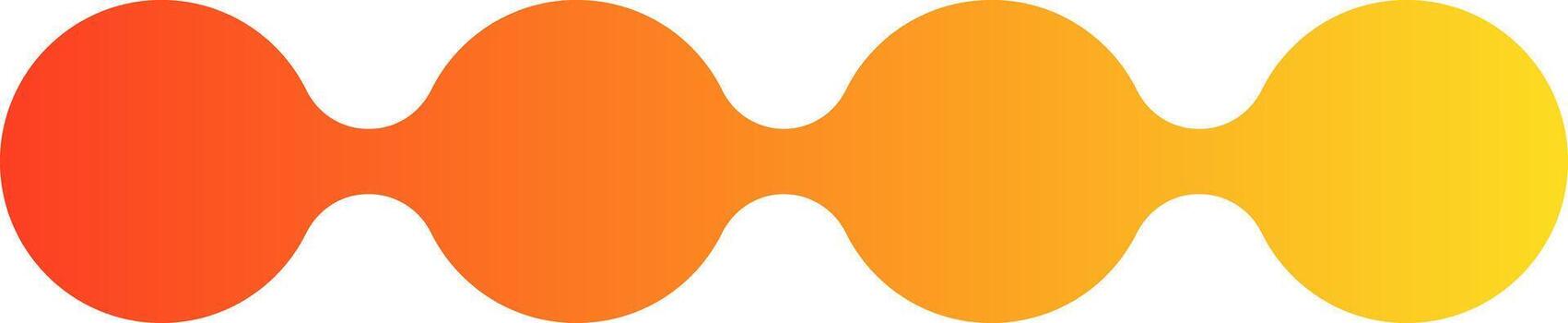 Three gradient circles arranged in a modular geometric alignment forming a small horizontal row. vector