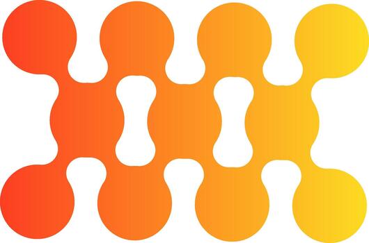 degradado círculos arreglado en un modular geométrico apilar formando un pequeño pirámide configuración. vector