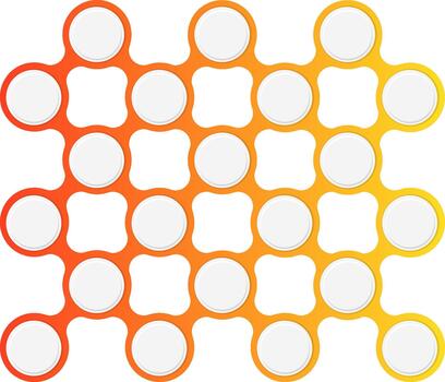 vinculado círculos formando un modular grande cuadrado configuración con degradado contornos creando un geométrico estructura. vector