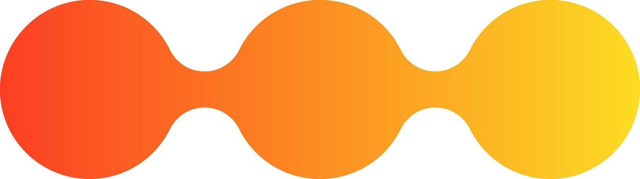 Two gradient circles connected as a modular geometric pair with small scale linkage. vector