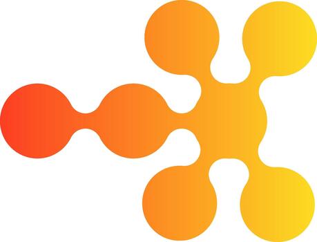 Two gradient circles arranged in a modular geometric pair with offset positioning. vector