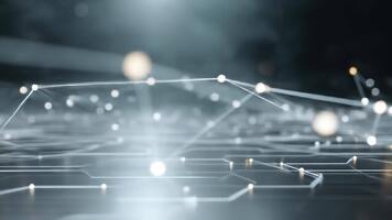 abstrakt digital nätverk förbindelse med lysande knutpunkter och video