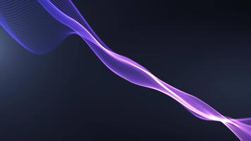 resumen púrpura brillante partícula ola fluido dinamicamente a través de un oscuro antecedentes. futurista digital datos arroyo, energía fluir, o sonido ola visualización bucle. video