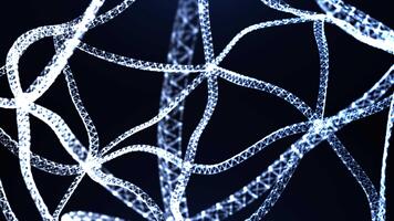 futuristico Rete di raggiante bianca poligonale Linee formatura complesso interconnesso strutture. astratto digitale maglia animazione Perfetto per tecnologia, ai, blockchain, scienza, e dati visualizzazione p video