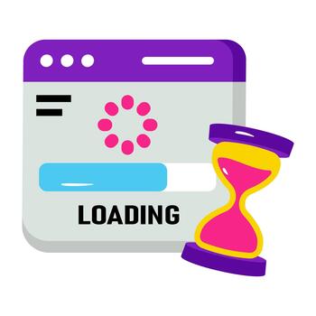conceptual plano diseño ilustración de web cargando vector