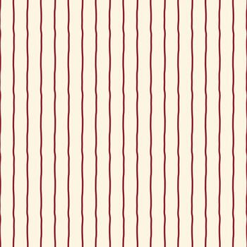 Minimal wavy stripes seamless pattern. Modern simple repeat design with hand drawn thin vertical red lines on cream background. Geometric abstract tile for holiday print, fabrics, wrapping. vector