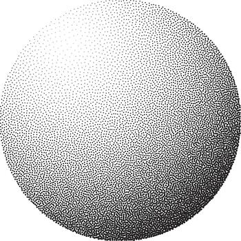 resumen trama de semitonos esfera ilustración creado utilizando denso punteado técnica para gráfico diseño antecedentes vector