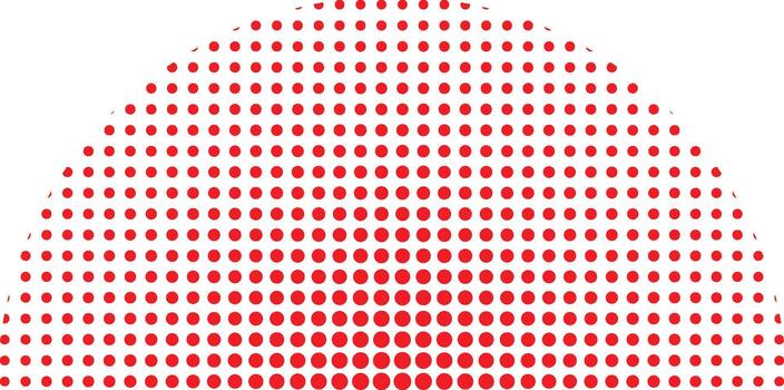 Abstract red halftone semi-circle pattern graphic design element with a subtle gradient fading to white background vector