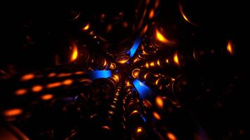 blu e arancia informatica ruscello con pulsante elementi e neon sfondo vj ciclo continuo nel 4k video