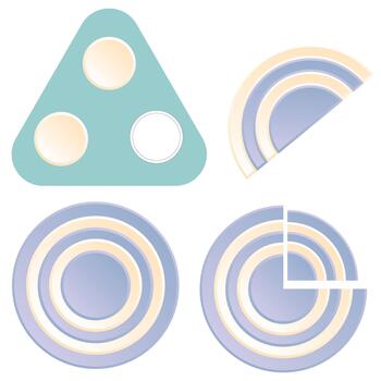 redondeado objetivo y medio diagrama para reporte presentación vector