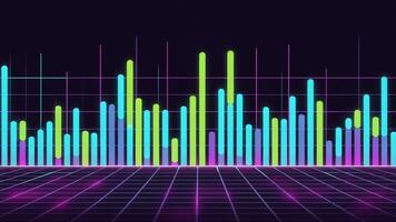 Analyzing Data Visualizations Featuring Vibrant Digital Bar Graphs in Modern Style video