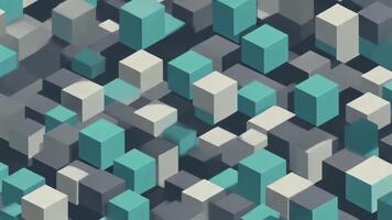 vendo uma 3d abstrato geométrico padronizar do cubos com dinâmico cores e iluminação efeitos video