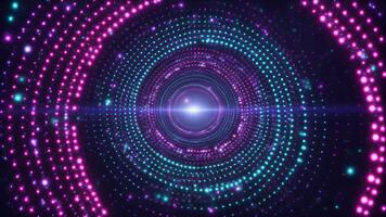 la creazione di un' dinamico visivo di convergente leggero cerchi nel vivace colori video