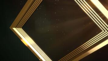 modern överflöd med reflekterande guld geometrisk strukturera spinning genom kosmisk scen video