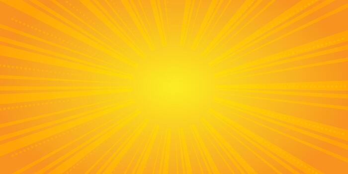 Abstract sunburst orange background with smooth gradient and halftone effect vector