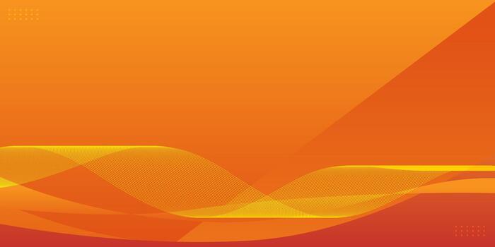 Abstract wave orange background with smooth gradient and line pattern vector