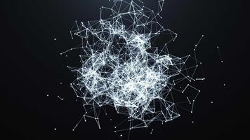 abstrait réseau de embrasé lignes et nœuds formant une dynamique numérique structure, ai Les données Connexions, futuriste La technologie visualisation video