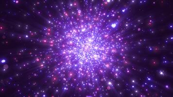 espumante e cintilante partículas, queda azul e rosa, abstrato cintilante chuva do pontos. partícula explosão. digital futurista fundo. video