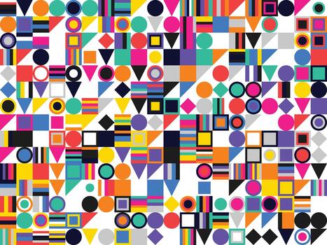 creativo resumen geométrico modelo antecedentes vistoso losas círculos triangulos cuadrícula vector