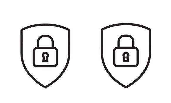 proteger icono con bloquear contorno ilustrando datos proteccion y intimidad conceptos vector