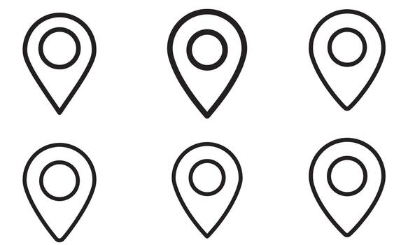 sencillo línea Arte ubicación alfiler icono colocar, ideal para navegación aplicaciones y sitios web vector