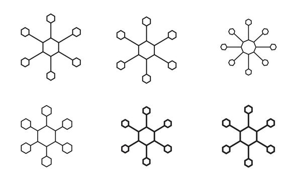 Network connection diagram icons for data structure and technology illustration vector