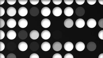 negro y blanco resumen antecedentes con un elegante modelo de circulo separar formas esta limpiar moderno diseño es lleno hd y un sin costura bucle. video