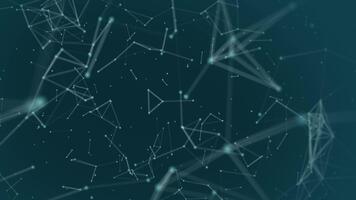 plexus nätverk animering ansluten prickar rörelse bakgrund. abstrakt teknologi trogen grön bakgrund plexus partikel. företag, medicinsk, vetenskap och kommunikation begrepp. 4k video