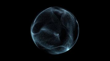astratto sfera, consistente di punti. futuristico tecnologia spazio stile. Vettore con dinamico particelle. moderno scienza e tecnologia elemento. globo con liscio fluido movimento e nebbioso cosmico video