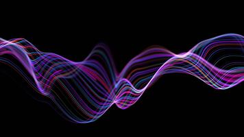 avvicinamento di grande dati leggero velocità deformato fluire. astratto digitale dati ruscello di quantistico informatica. cyberspazio di qubit pista onde. moderno Tech informazione trasmissione. multicolore onda Linee video