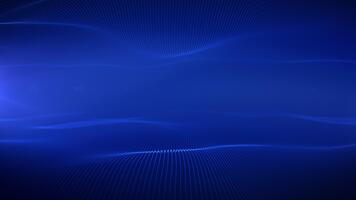 Deep blue wave field with shining light rays, thin flowing lines and soft abstract motion graphics, seamless 4K background, smooth futuristic visual design, calm atmosphere. Series of 4 clips, version video