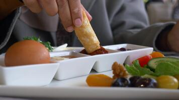 Breakfast Platter with Egg, Cheese, Vegetables, and Pastries video