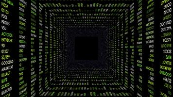 numérique matrice tunnel en mouvement par abstrait code Les données courant video