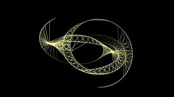 Abstract yellow wireframe shape rotating and transforming dynamic motion clip video