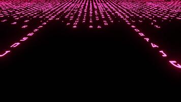 digital datos corriente ciberespacio animación antecedentes mostrando rosado caracteres video